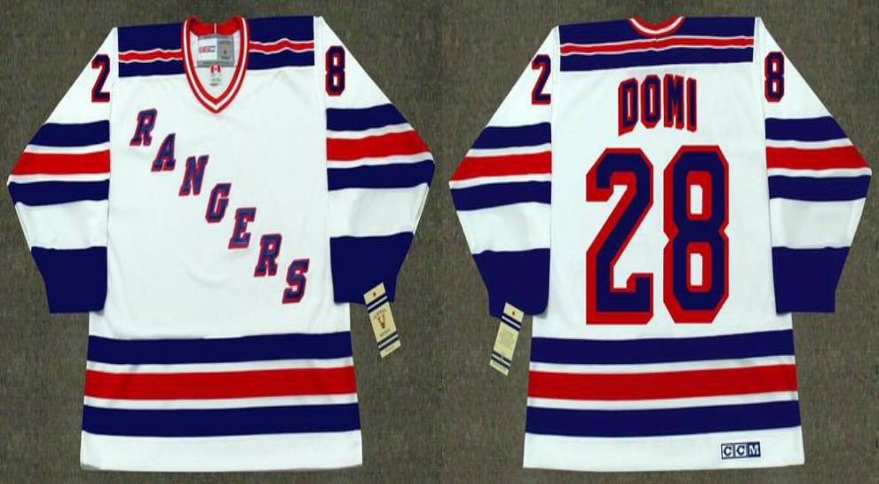 2019 Men New York Rangers #28 Domi white CCM NHL jerseys->new york rangers->NHL Jersey